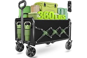 MICIEITIE Wagons Carts Foldable - Collapsible Wagon Cart with Wheels – Folding Foldable Wagon Small Portable Lightweight for Sports, Camping, Storage, Travel, Shopping