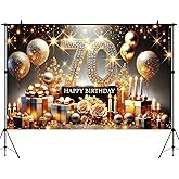 BlissYard Gold 70th Birthday Decorations Backdrop Banner for Men Happy 70th Birthday Decorations Men Birthday Photography Background 70 Year Old Birthday Party Sign PosterPhoto Banner