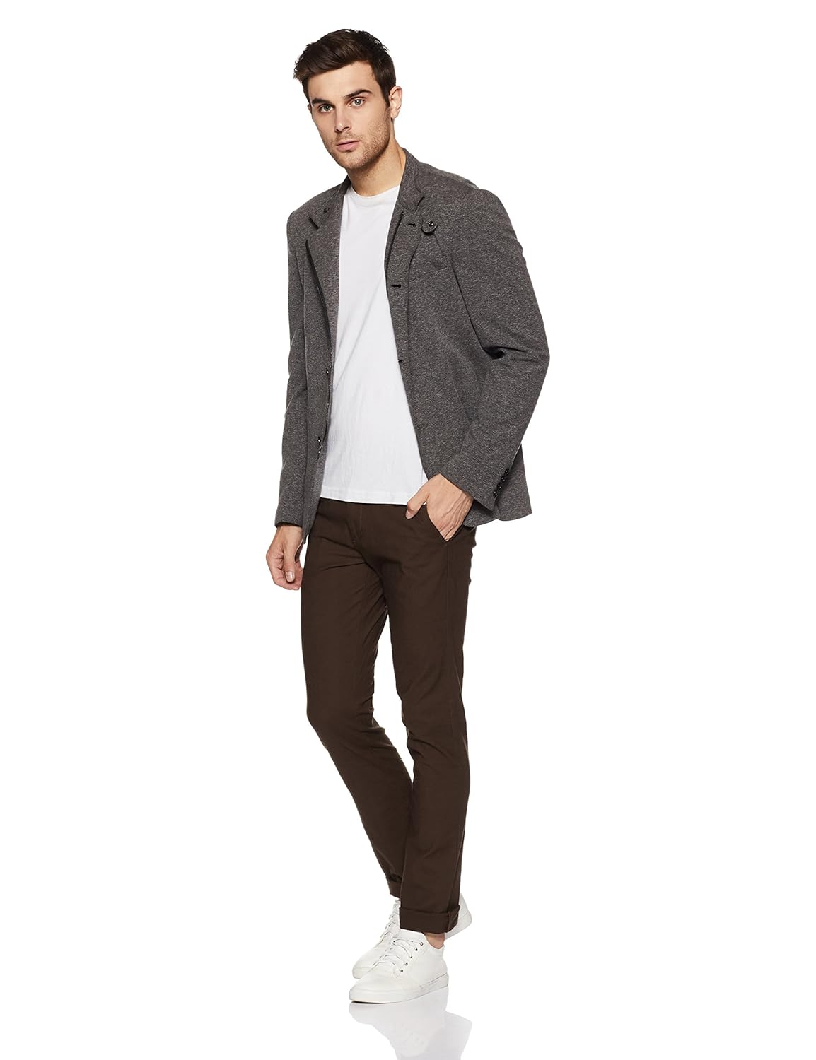 john players men's skinny fit cotton casual trousers