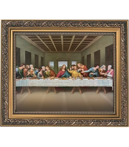 The Last Supper Canvas Wall Art Decor Famous Painting Print- 24\" X 48\" Long Pictures Poster Modern Canvas Wall Art Framed For Living Room Bedroom Office Dinning Room Wall Decor
