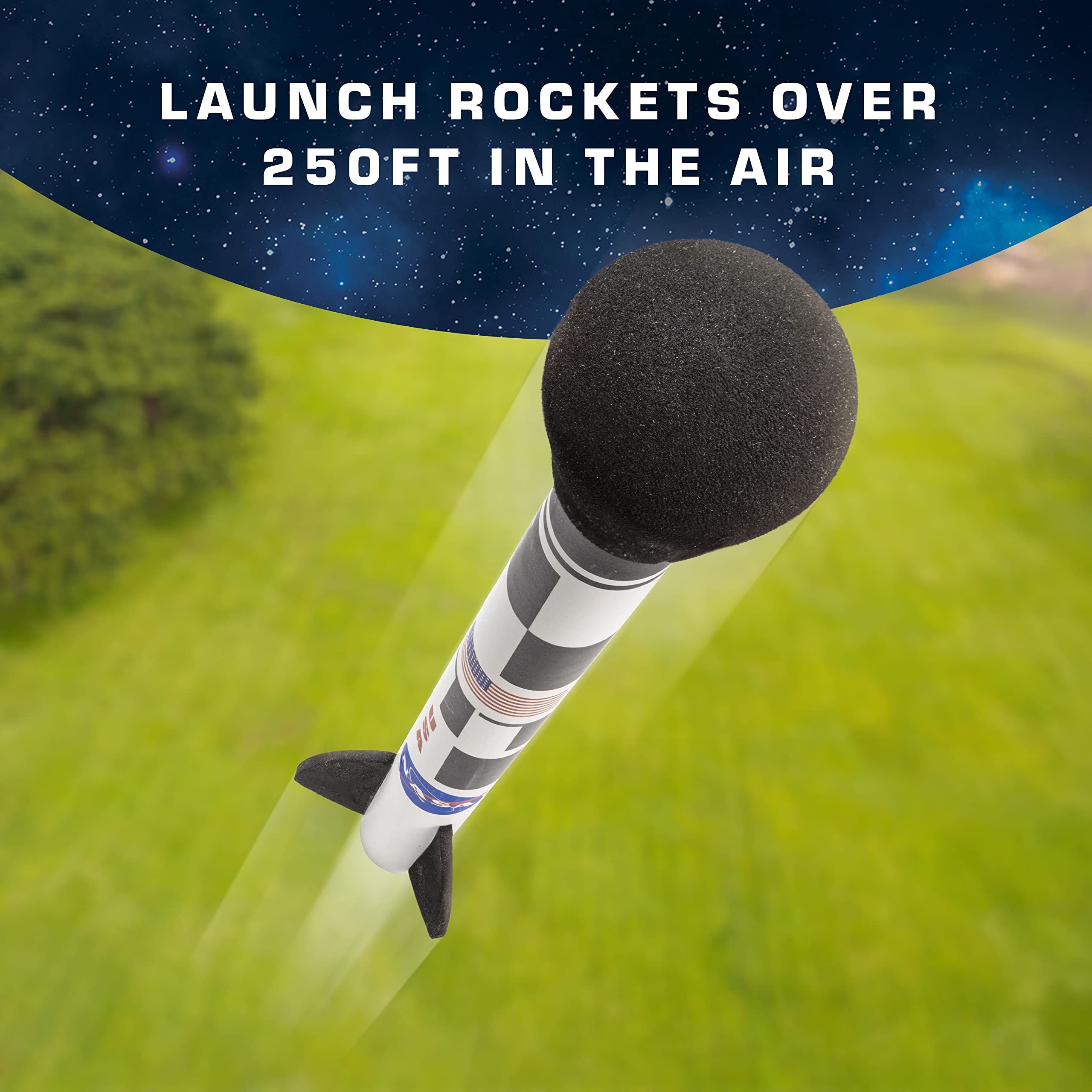 Blue Marble NASA Air Rocket Launcher Kit - Launch Model Rockets Up to 250 Feet with Compressed Air, Pump It Up & Launch Your Rocket, A Safe, Innovative & Fun Outdoor Activity for 14 Years Up & Adults