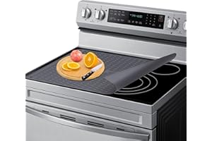 IYYI Stove Top Cover for Electric Stove, Stove Cover 28x20inch, Heat Resistant Stove Top Mat, Silicone Stove Mat for Glass Top Stove, Dish Drying Mat for Kitchen (Dark Gray)