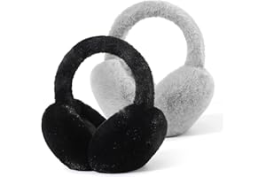 Fsmiling Winter Ear Muffs For Women Fuzzy Earmuffs Adjustable Ear Warmer Foldable