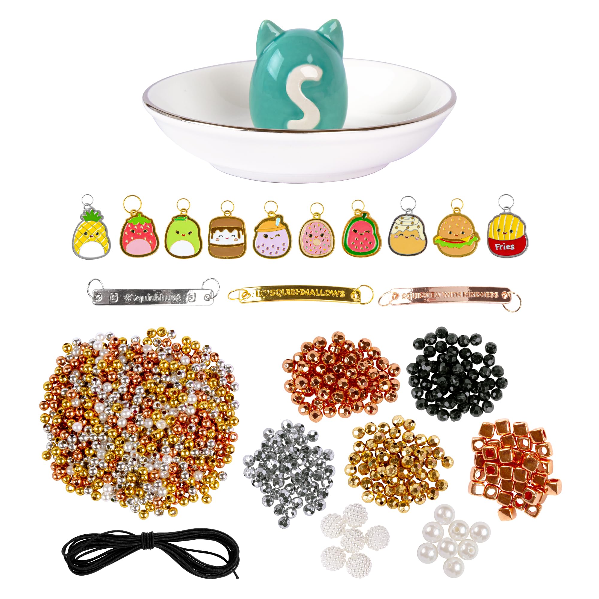 Fashion Angels Squishmallows Luxe Jewelry Design Kit, Includes Assortment of Beads, Charms & More, Makes 12+ Projects, Squishmallows Character Jewelry for Kids, Teen Girls & Boys