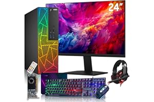 AXOII RGB Gaming PC Desktop Computer + 24 Inch FHD Monitor – Intel Core i5 up to 3.60 GHz, Radeon RX 550 4GB, 16GB DDR4, 512G