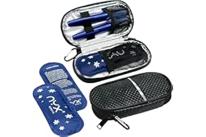 NENYX Insulin Cooler Travel Case with 2 TSA Approved Ice Packs for Insulin Pens and Diabetic Medical Organizer for Diabetes a