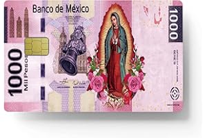 siayaharu Mexican 1000 Peso Picture Debit Card Skin No Bubble Slim Waterproof Anti-Wrinkling Removable Vinyl Credit Card Sticker