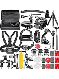 Neewer 50-In-1 Action Camera Accessory Kit for GoPro Hero 6 5 4 3+ 3 2 1 Hero Session 5 Black AKASO EK7000 Apeman SJ4000 5000 6000 DBPOWER AKASO VicTsing WiMiUS Rollei QUMOX Lightdow Campark und Sony Sports Dv and More