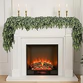 6 FT Cedar Garland Artificial Realistic 1 PCS Real Touch Soft Thickness Christmas Garland Green Faux Cedar Pine Garlands for Mantle Table Wall Indoor Outdoor Holiday Christmas Decoration