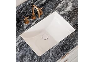 21 Inch Undermount Bathroom Sink Rectangle, Los Flexi 21"W x 15"D White Ceramic Vanity Sinks with Overflow, Rectangular Bathroom Undermount Sink, Modern Lavatory Sinks Under Counter