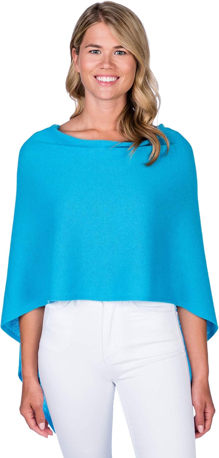 Amazon.com: Alashan Cashmere Claudia Nichole Cashmere Draped Dress Topper - Turquoise/715: Clothing