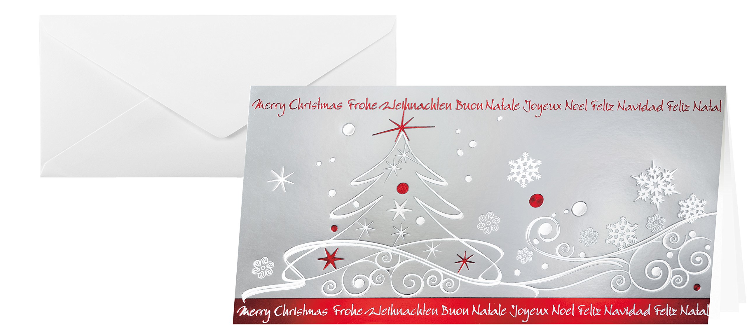 SIGEL DS393 Christmas Greeting Card "Winter Breeze", DL (2/3 A4), blank, 10 Pieces incl. 10 envelopes, easy to print