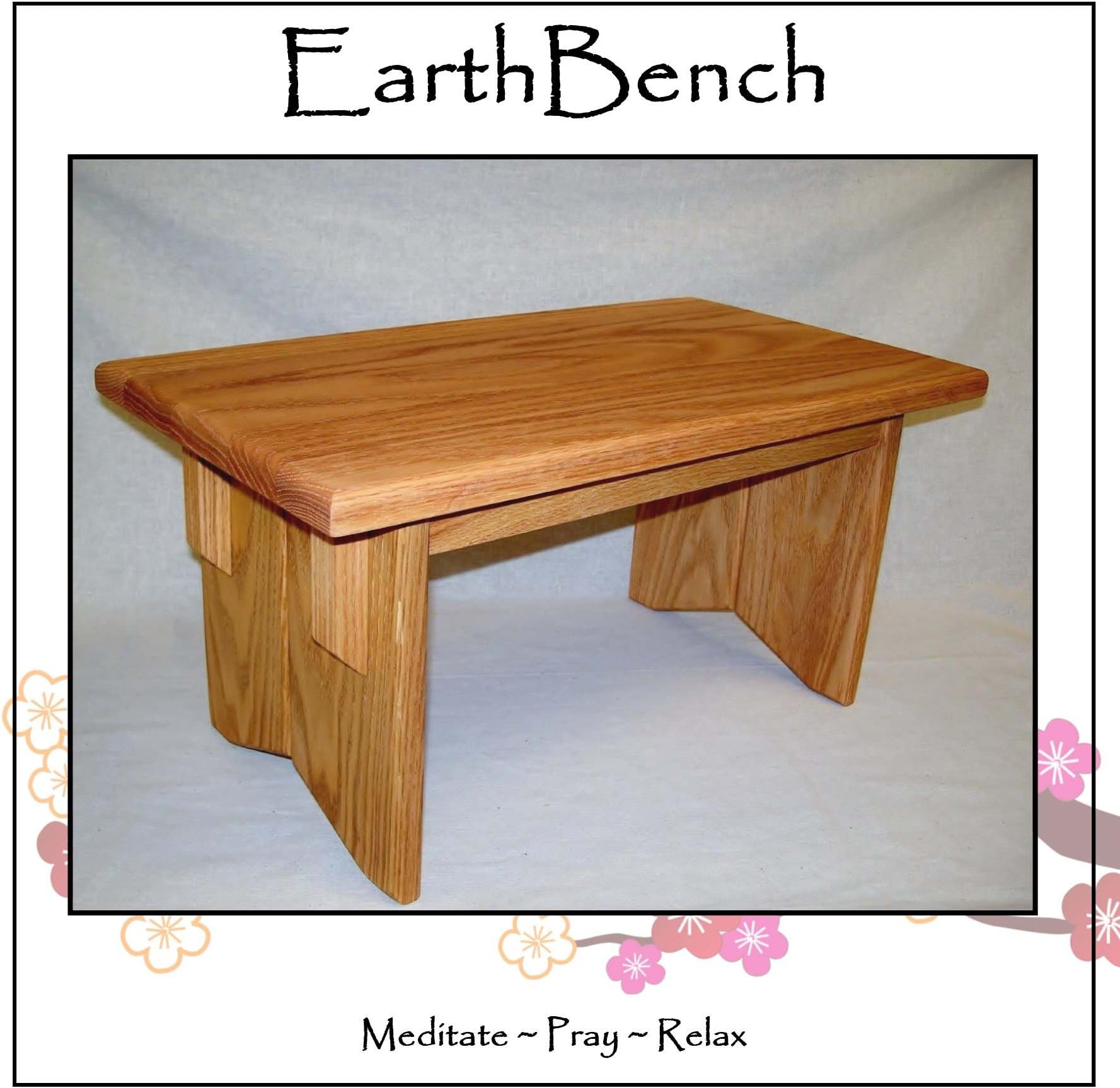 Personal Meditation Prayer Altar by EarthBench. Solid Red Oak Construction. Meditation Bench.