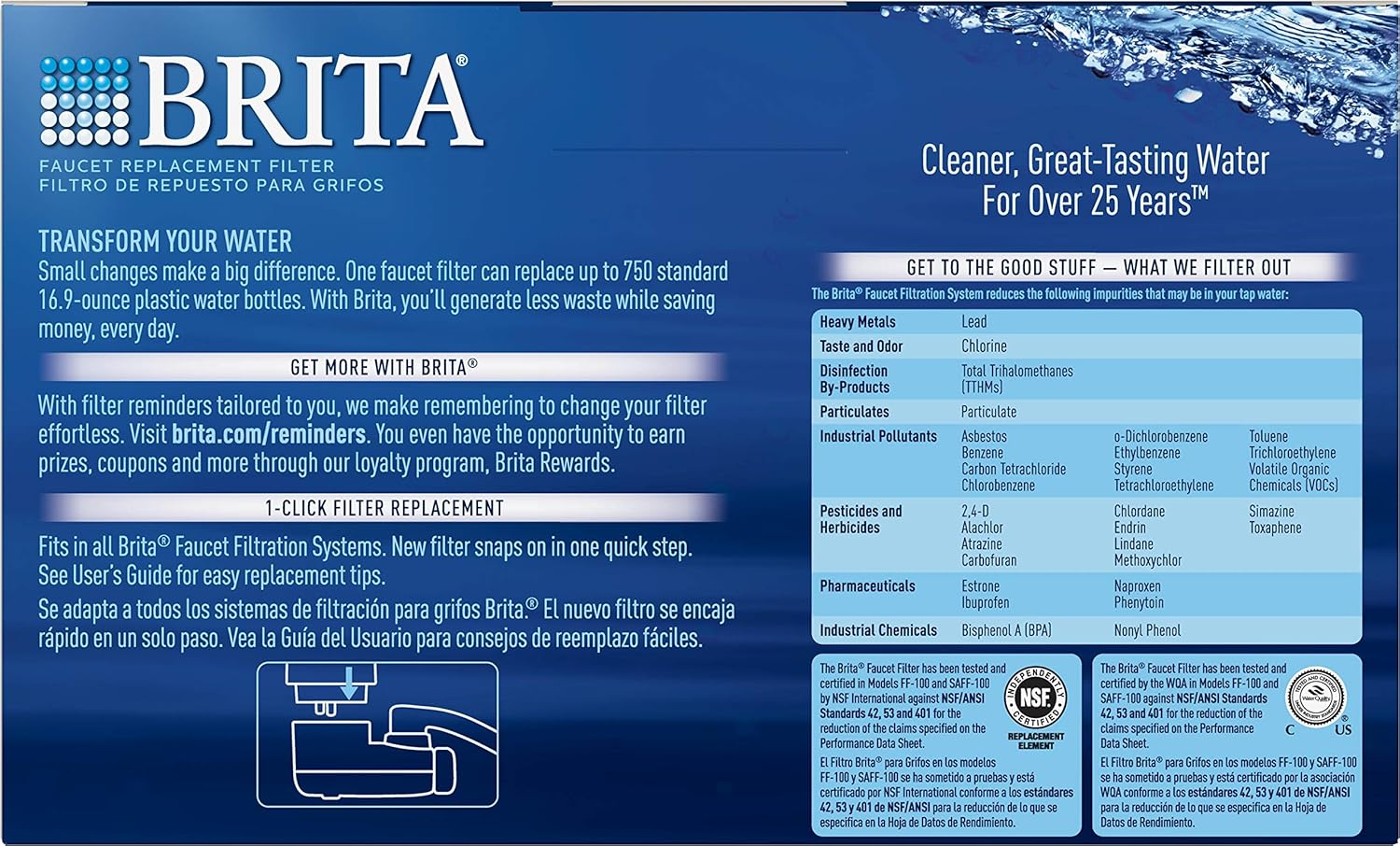 Brita Tap Water Filtration System Replacement Filters for Faucets, 3 Count, White, 3: Kitchen & Dining