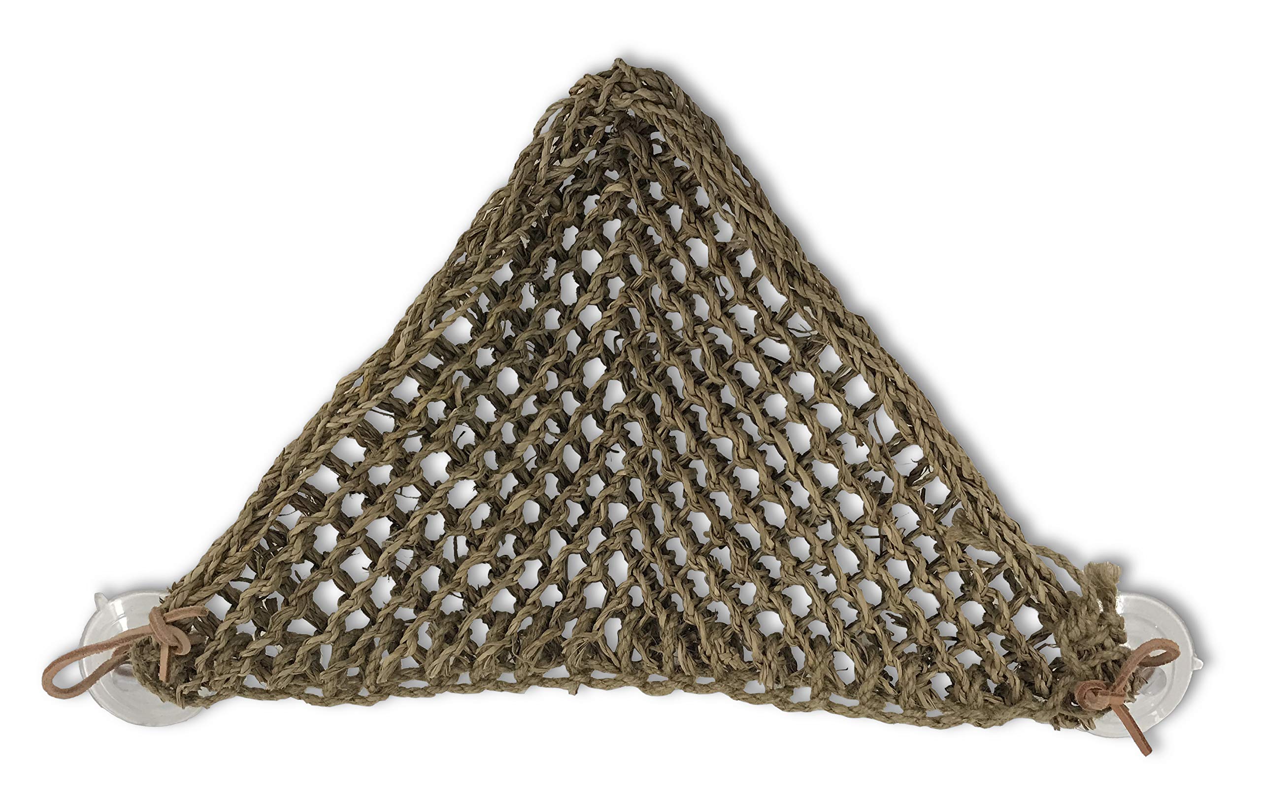 PENN-PLAX Reptology Lizard Lounger Corner Triangle – 100% Natural Seagrass Fiber – Great for Bearded Dragons, Anoles, Geckos, Iguanas, and Other Reptiles – Small