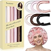 Heatless Curls Overnight Rods - 6 Pcs No-Heat Blowout Hair Curler Set, Hair Rollers for Long Hair with Bonnet for Sleeping