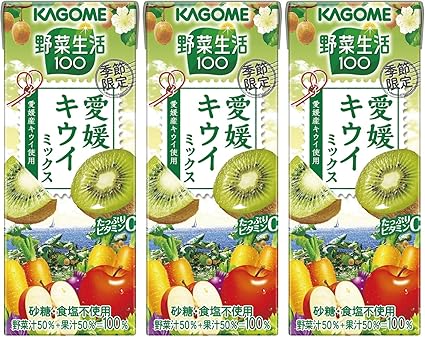Amazon カゴメ 野菜生活100 愛媛キウイミックス 195ml 3本 野菜ジュース フルーツジュース 通販