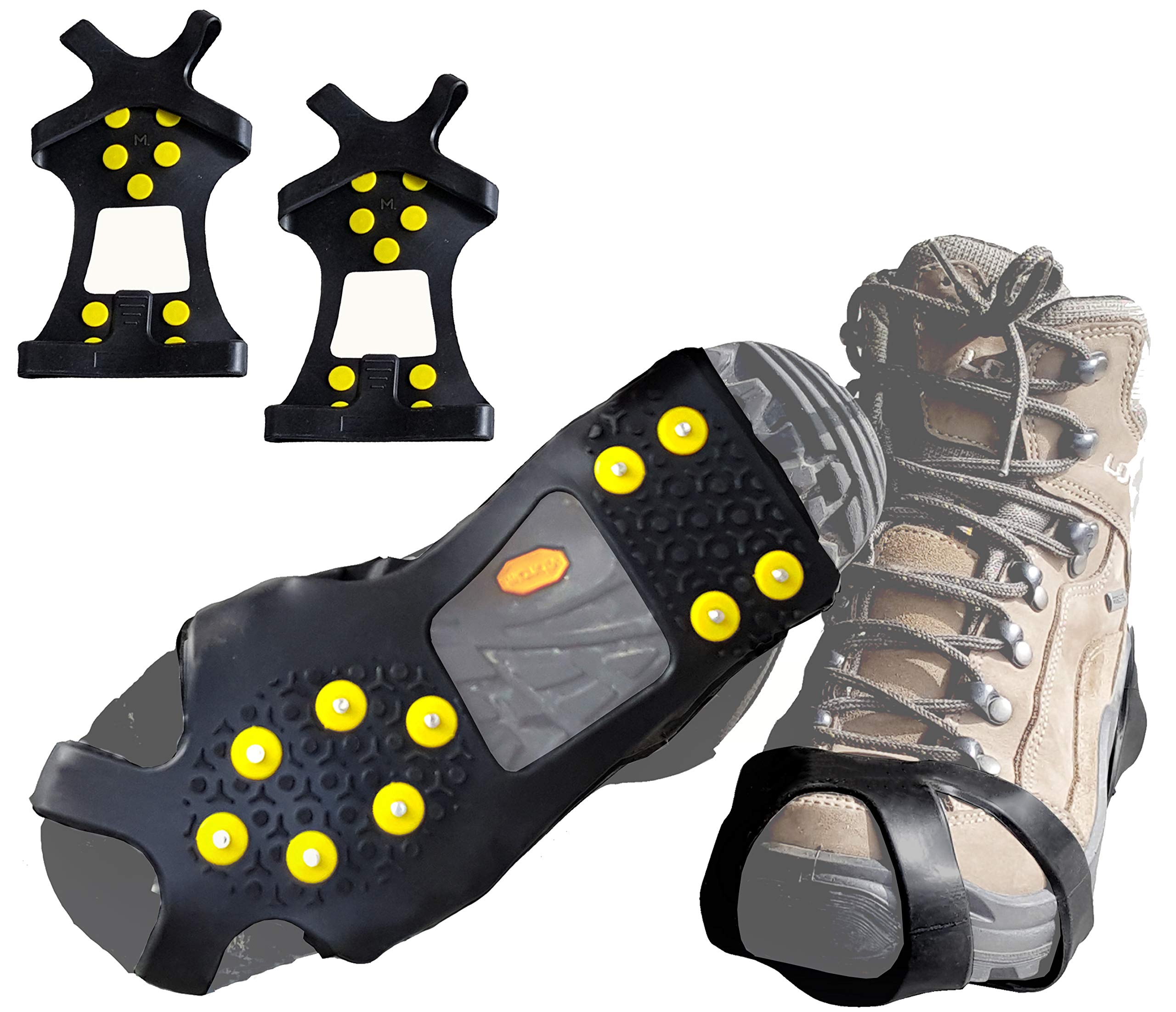 Photo 1 of Limm Ice Snow Traction Cleats - Large Lightweight Crampon Cleats for Walking on Snow & Ice - Portable Anti Slip Grippers Fasten Quickly & Easily Over Shoes, Boots and Other Footwear