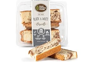 DIJAS Natural Foods, Fat Free Biscotti Cookie, All Natural Preservative Free Ingredients, Delicious Low Calorie Snack (5 ounces, Black & White)
