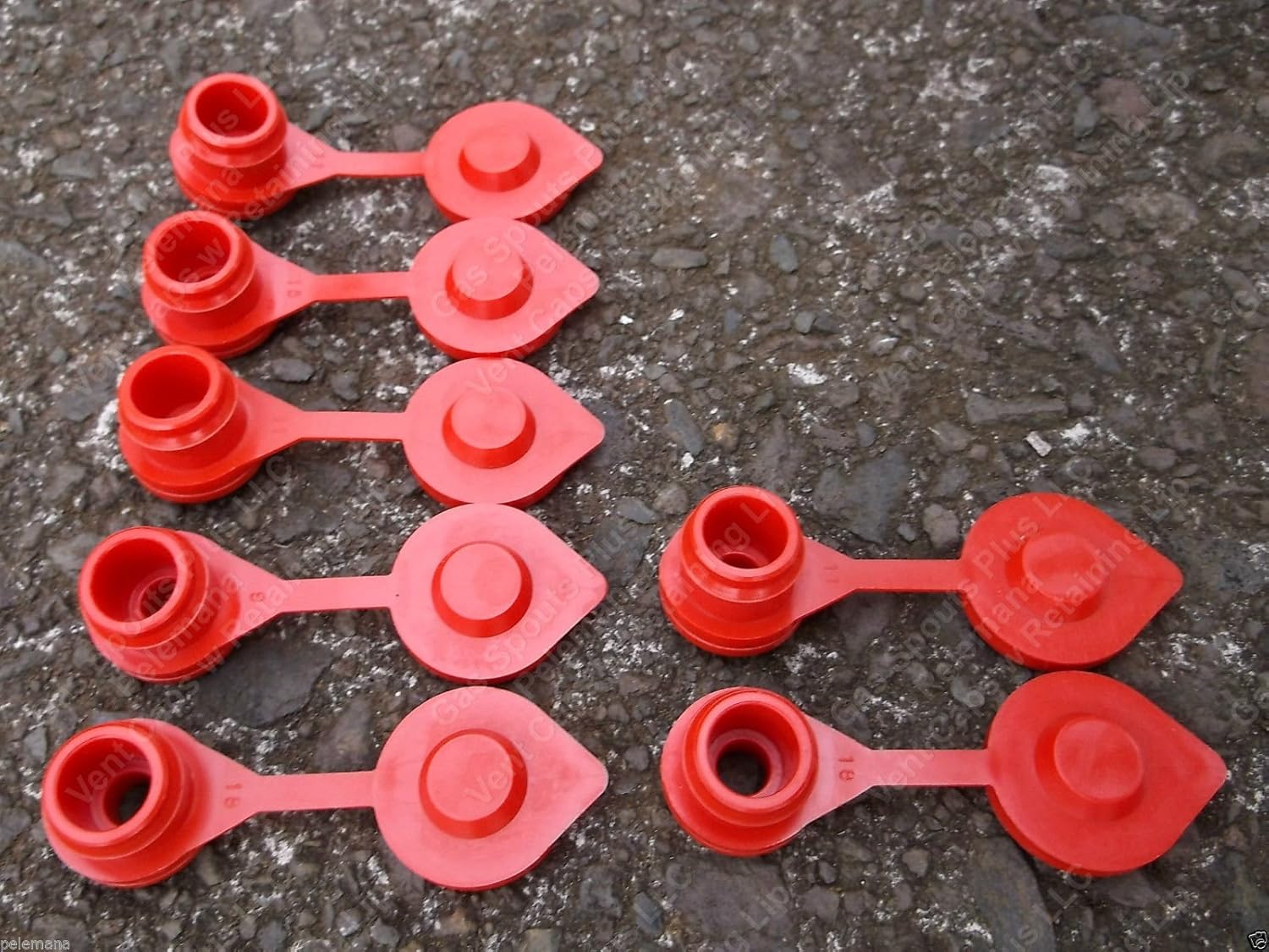 7 Gas Can Red Air Breather Vent Caps with Retaining Lip Super Easy to