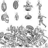 Quilax Football Charms Football Player's Bat Beads Pendants, Footballl Charms for Jewelry Making, Footballs Beads for Bracelets, Homecoming Mum Supplies