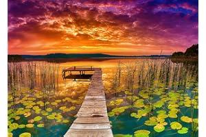 WISHDIAM Puzzles for Adults 1000 Pieces Colorful Lake at Sunset National Parks Puzzles Landscape Puzzles, Nature Jigsaw Puzzles for Adults, Puzzles Gifts for Friends