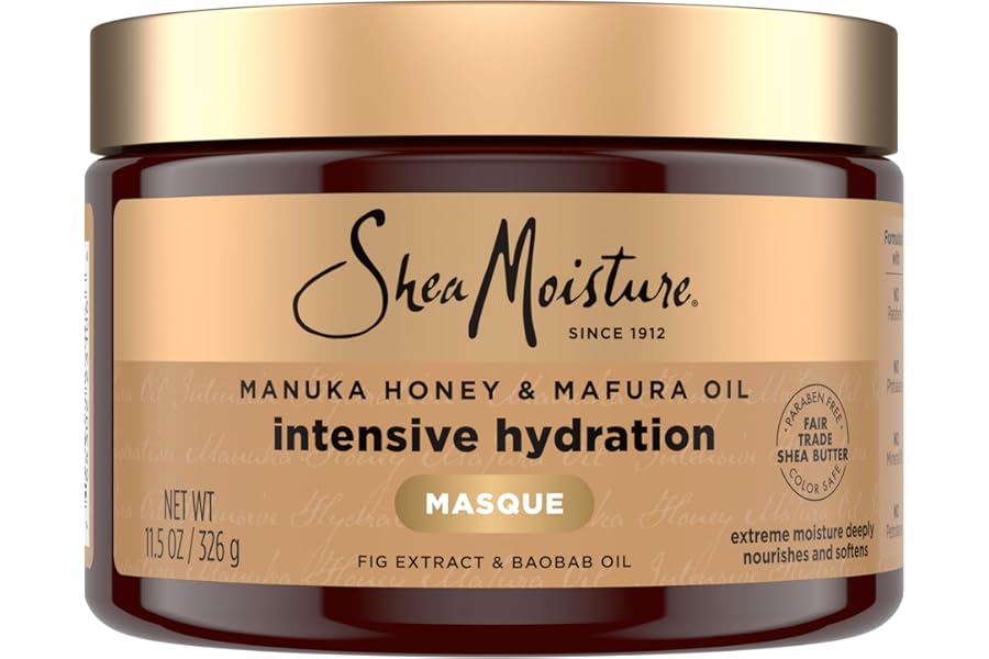 SheaMoisture Intensive Hydration Hair Masque Manuka Honey & Mafura Oil For Dry, Damaged Hair Deep Conditioning Hair Treatment 11.5 oz