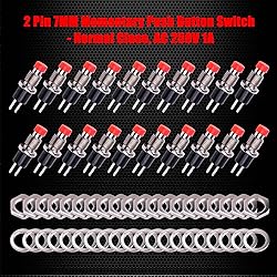 Ampper Mini Push Button Momentary Switches, 2 Pin