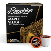 Brooklyn Beans Maple Sleigh Gourmet Coffee Pods - Compatible with Keurig 2.0 K Cup Brewers, 40 Count, Maple Flavored