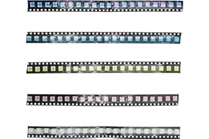 MERICDA 5 Colors x 20 Pcs =100pcs, 5050 SMD LED Diode Lights Chips Assorted Kits (Surface Mount) for PCB DC 20mA 20mA High Intensity Lighting Components Light Emitting Diodes