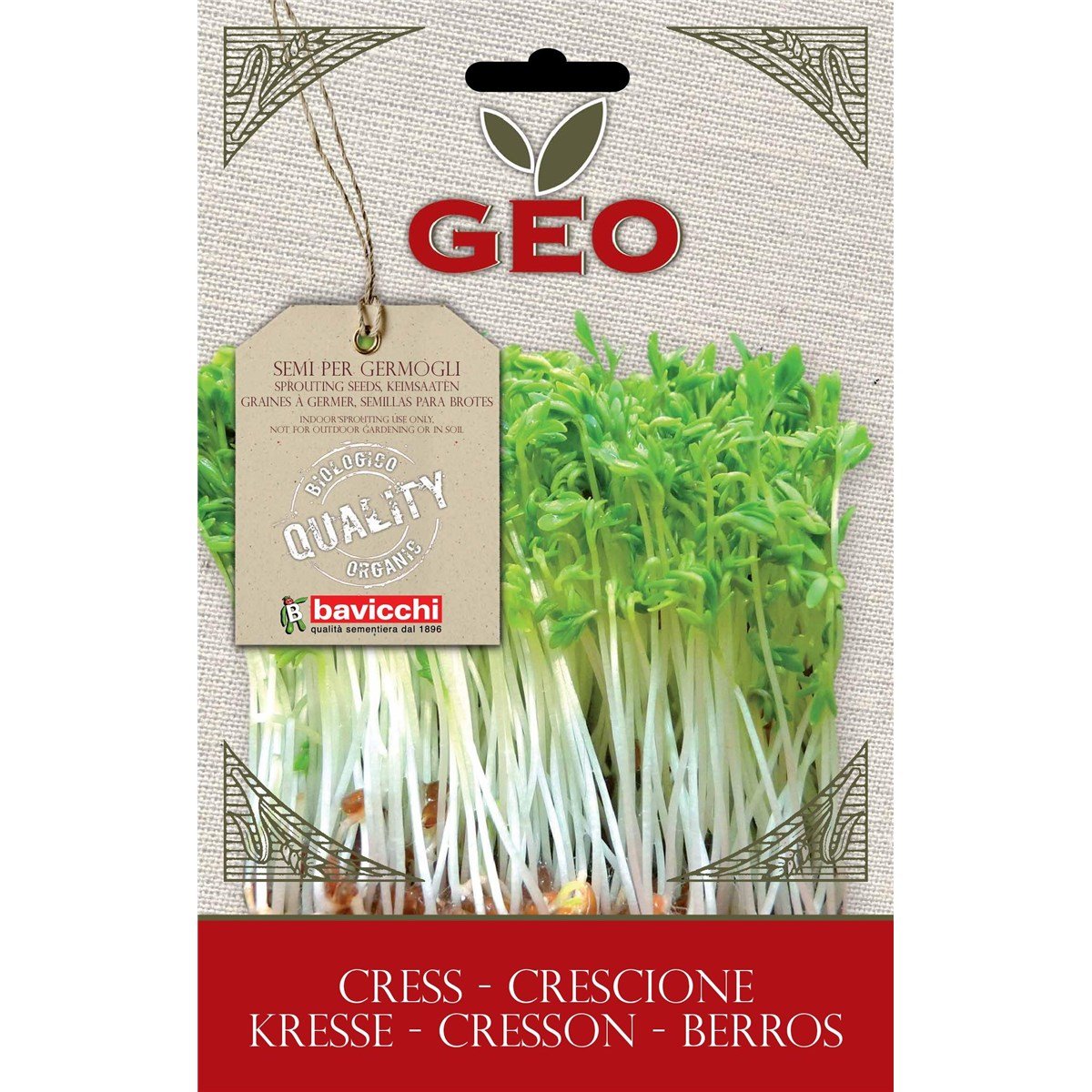 Geo ZXC5003 "Cress Sprouting" Seeds Packet - Brown