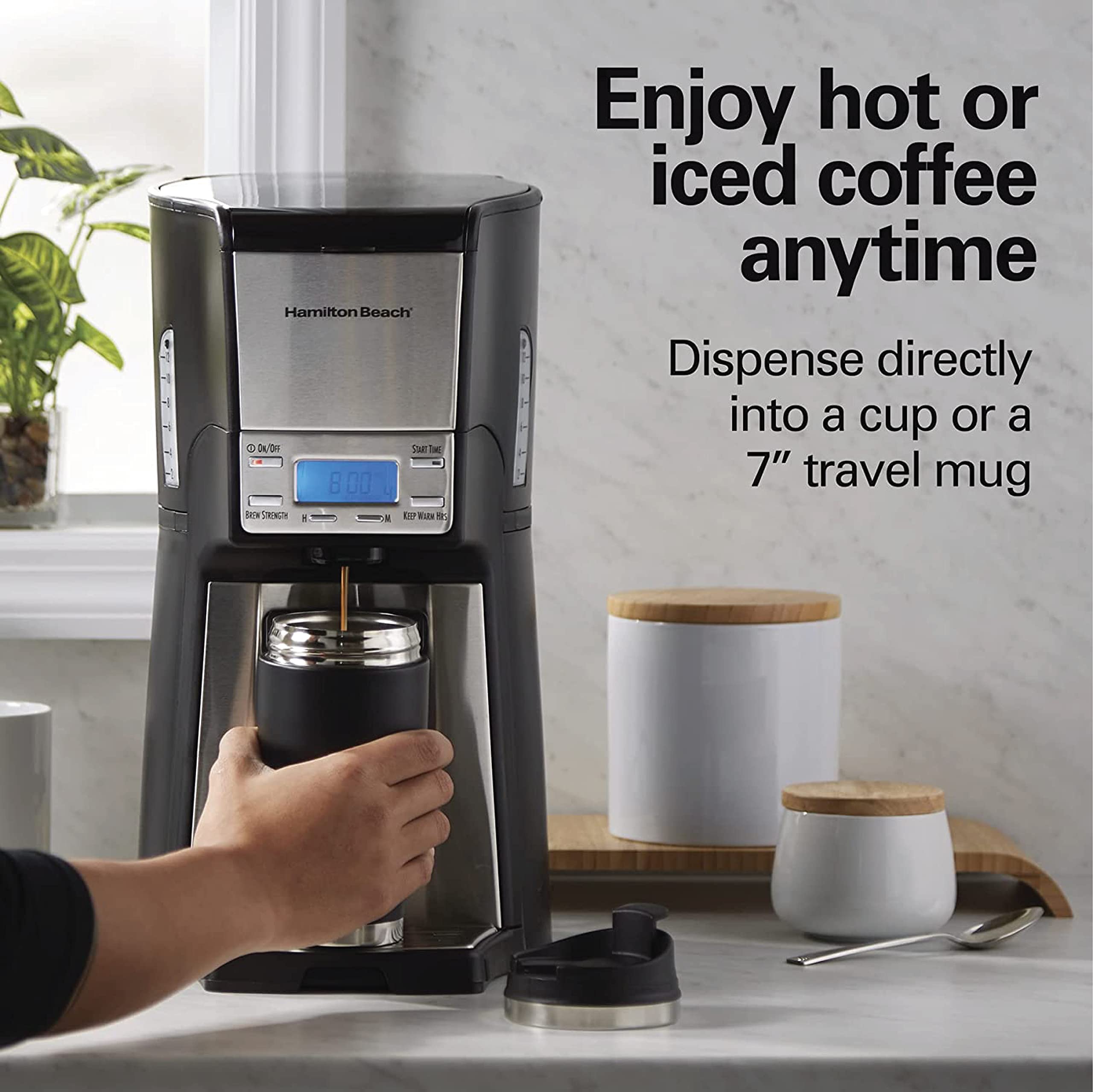 Hamilton Beach One Press Programmable Dispensing Drip Coffee Maker with