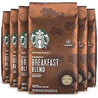 Starbucks Medium Roast Ground Coffee — Breakfast Blend — 100% Arabica — 6 bags (20 oz. each)