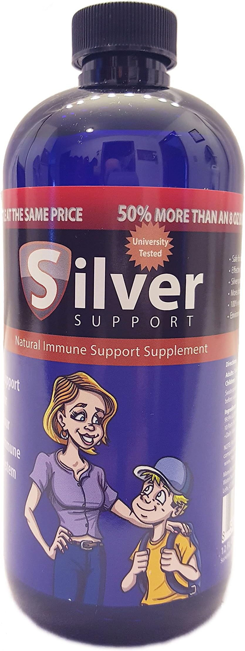 Silver Support Nano Colloidal Silver - Always 3 to 5 Nanometers (12 Fl Oz)