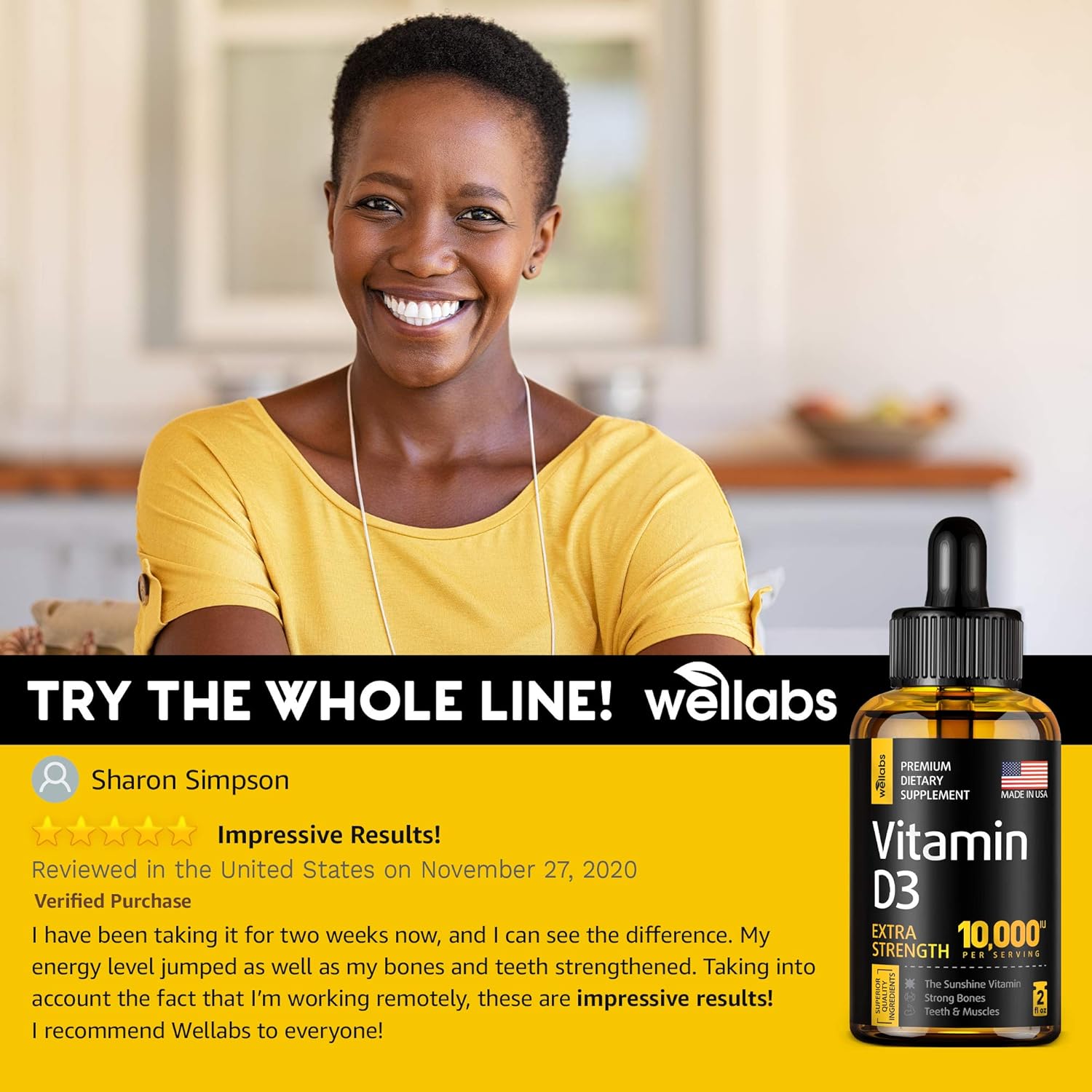 Vitamin D3 Drops - Extra Strength Vitamin D3 10000 IU - Made in The USA - High Dose Vitamin D3 - Premium & Natural Vitamin D3 - The Sunshine D3 Vitamin Supplement - Organic & Raw Vitamin D: Health & Personal Care