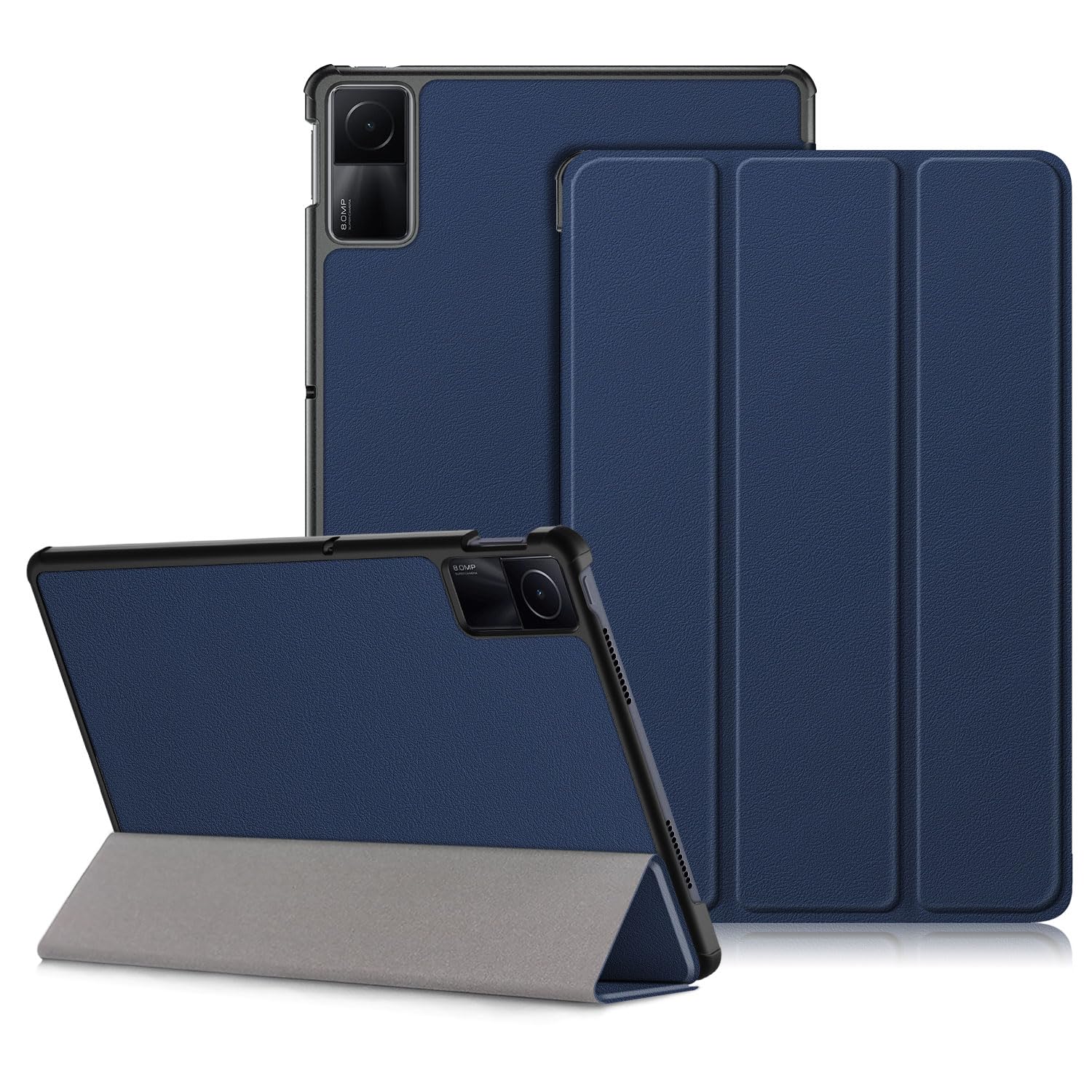 DINGGUAGUA Case for Xiaomi Redmi Pad SE 11 inch Tablet 2023 Cover,Slim Stand Hard Back Shell Cover with Auto Wake/Sleep,Dark Blue