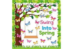 Kepeel Spring Butterfly Tree Bulletin Board Set Swing Into Spring Classroom Decorations Butterfly Name Tags Cutouts Spring School Home Chalkboard Wall Window Decor for Teacher Preschool Elementary