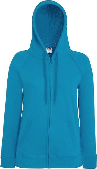 Fruit of the Loom 62150 Womens Ladies Lady-Fit Lightweight Hooded Sweat Jacket