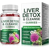 YHFGTTIO Gummy Milk Thistle, Liver Support Supplement, Immunity & Overall Health, for Your Liver Cleanse Detox & Repair, Promotes Optimal Liver Function, Glutathione, with Alpha Lipoic Acid, 60 Count