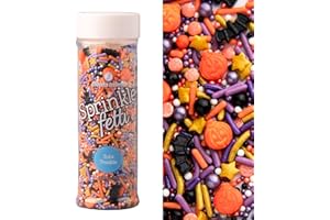 Sweets Indeed Toil & Trouble Halloween Sprinklefetti Mix – 4 oz Jar | Sprinkles with Pumpkins, Bats, Jimmies, Nonpareils, Sugar Pearls & Quins | Spooky Cookie & Cupcake Decorations