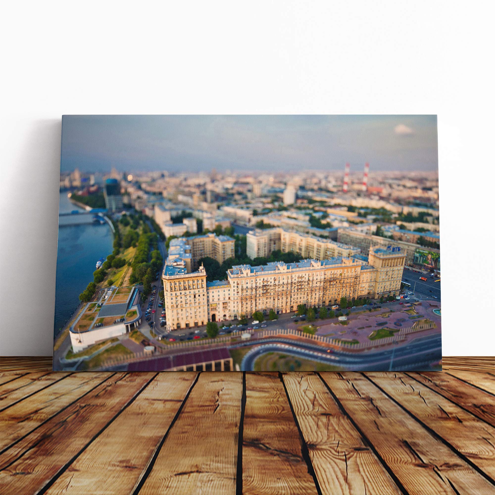 Moscow Russia Skyline Canvas Print | Gallery Wrapped 30mm Frame Wall Art | 20x14 inches | Ready to Hang | Modern Cityscape Picture | Living Room Bedroom Lounge Office