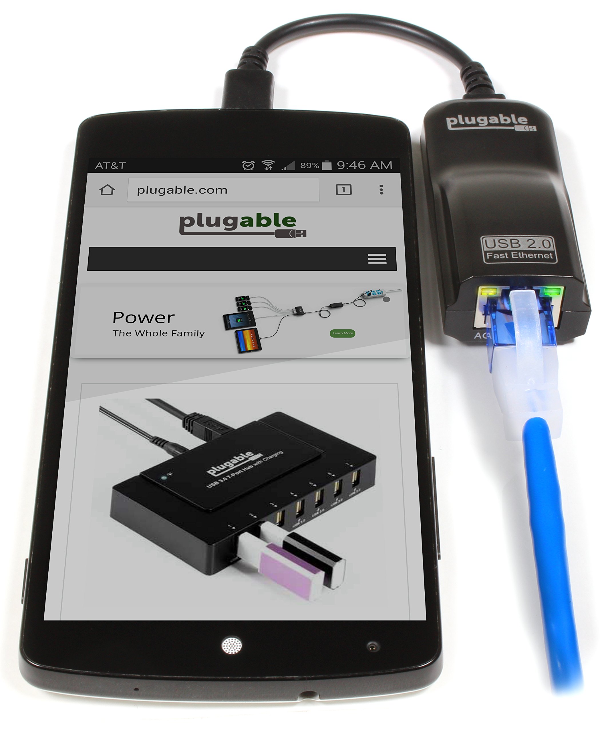 Plugable USB 2.0 OTG MicroB to 100Mbps Fast Adapter
