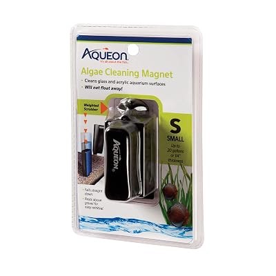 Aqueon Aquarium Algae Scraper, Fish Tank Cleaning Magnets for Glass/Acrylic, Small, Black