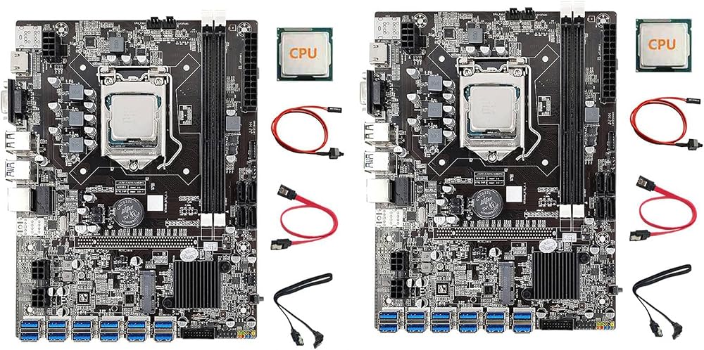 KVSERT B75 12 Card Mining Motherboard 12 USB3.0 LGA1155 DDR3 CPU+Cables