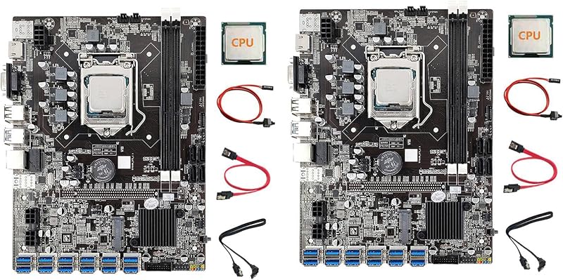 KVSERT B75 12 Card Mining Motherboard 12 USB3.0 LGA1155 DDR3 CPU+Cables