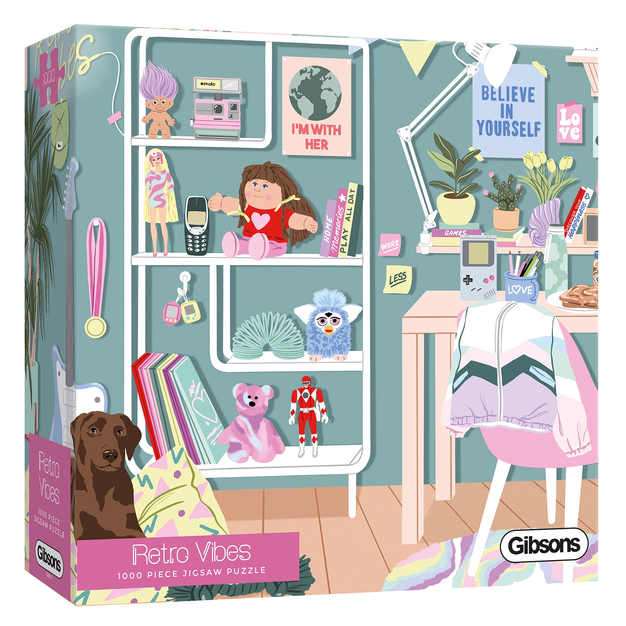 Retro Vibes 1000 Piece Jigsaw Puzzle | 90s Jigsaw Puzzle | Sustainable Puzzle for Adults | Premium 100% Recycled Board | Great Gift for Adults | Gibsons Games