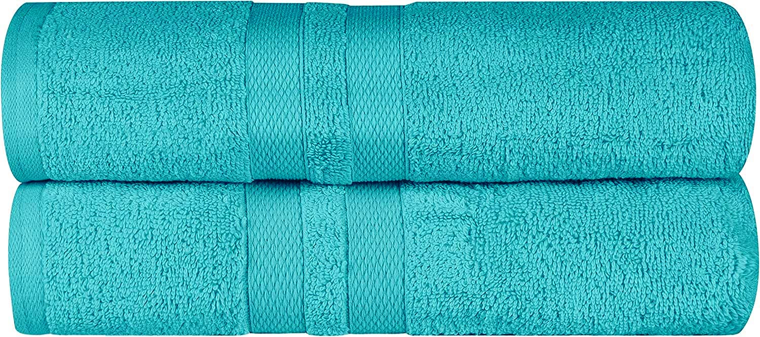Wholesale Trade Dealz Pack of 2 Large Jumbo Bath Sheet Towels(75 x 150 cm) 100% Egyptian Cotton Big Bath Sheets Quick dry & Absorbent (Teal, Cotton)