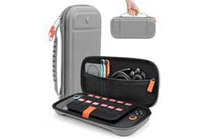 TRANSNOVO Switch 2 Carrying Case for Nintendo Switch 2 (2025) – Protective Hard Shell Travel Case with 12 Game Card Slots, Shockproof Storage Bag for Switch 2 Accessories, Soft Plush Lining, Gray