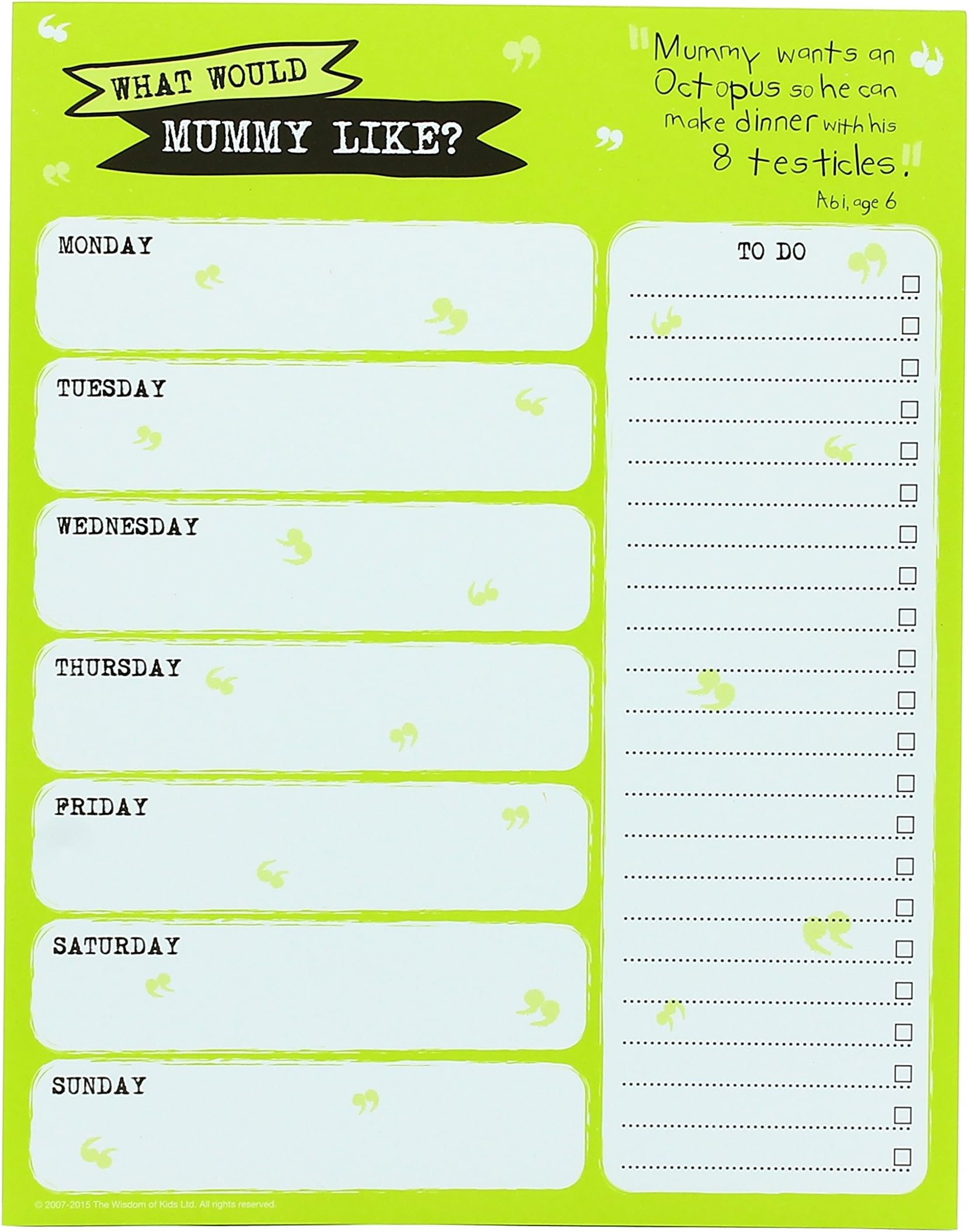 Wisdom Of Kids to Do List Desk Pad