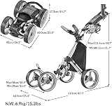 Caddytek Explorer V8 Golf Push Cart Unisex Silver 2-Stage Fold view 2